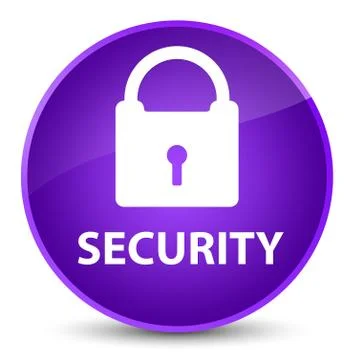 Security (padlock icon) elegant purple round button Stock Illustration