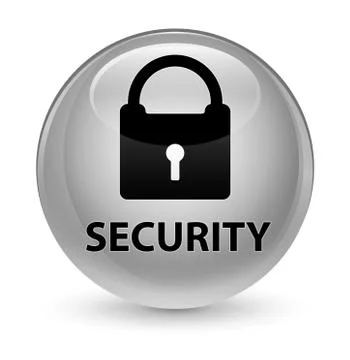 Security (padlock icon) glassy white round button Stock Illustration