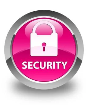 Security (padlock icon) glossy pink round button Illustrazione stock