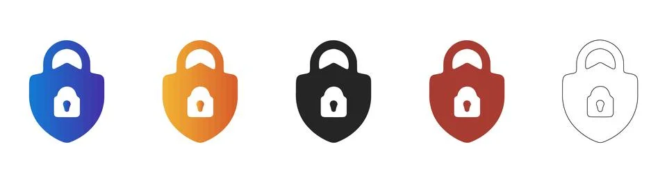 Security padlock icon isolated on transparent background Stock Illustration