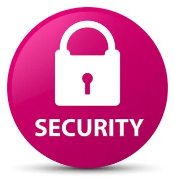 Security (padlock icon) pink round button Stock Illustration