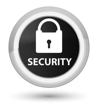 Security (padlock icon) prime black round button Stock Illustration