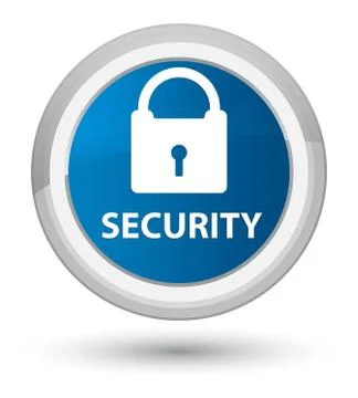 Security (padlock icon) prime blue round button Stock Illustration