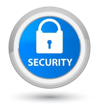 Security (padlock icon) prime cyan blue round button Stock Illustration