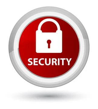 Security (padlock icon) prime red round button Stock Illustration