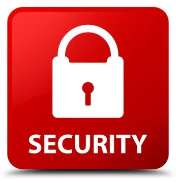 Security (padlock icon) red square button Stock Illustration