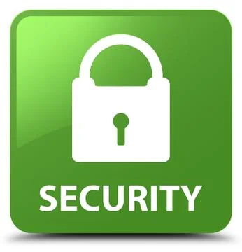 Security (padlock icon) soft green square button Stock Illustration