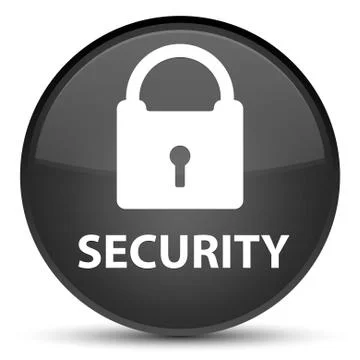 Security (padlock icon) special black round button Illustrazione stock