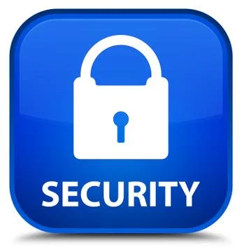 Security (padlock icon) special blue square button Illustrazione stock