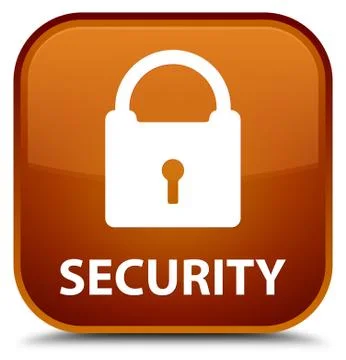 Security (padlock icon) special brown square button Stock Illustration