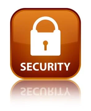 Security (padlock icon) special brown square button Stock Illustration