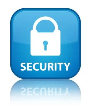 Security (padlock icon) special cyan blue square button Stock Illustration
