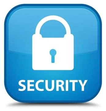 Security (padlock icon) special cyan blue square button Illustrazione stock