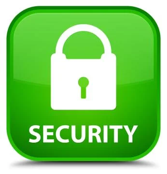 Security (padlock icon) special green square button Illustrazione stock