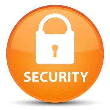 Security (padlock icon) special orange round button Stock Illustration