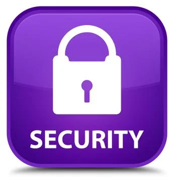 Security (padlock icon) special purple square button Stock Illustration