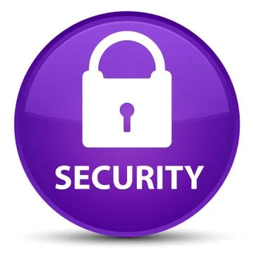 Security (padlock icon) special purple round button Stock Illustration