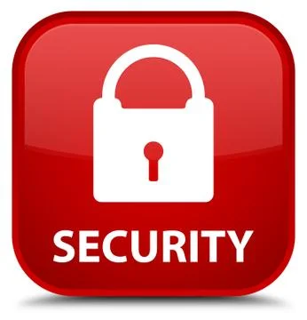 Security (padlock icon) special red square button Stock Illustration