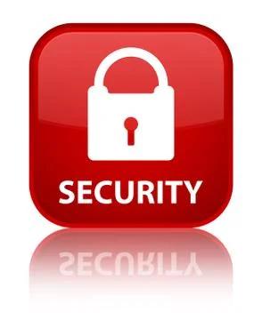 Security (padlock icon) special red square button Illustrazione stock