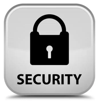 Security (padlock icon) special white square button Illustrazione stock