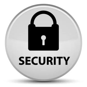 Security (padlock icon) special white round button Illustrazione stock