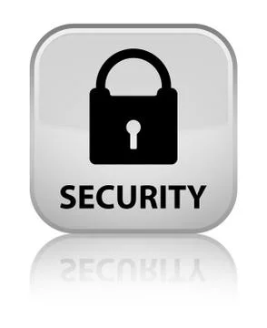 Security (padlock icon) special white square button Stock Illustration