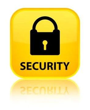 Security (padlock icon) special yellow square button Stock Illustration