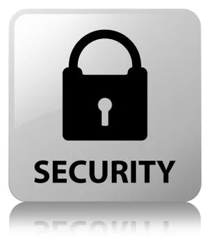Security (padlock icon) white square button Illustrazione stock