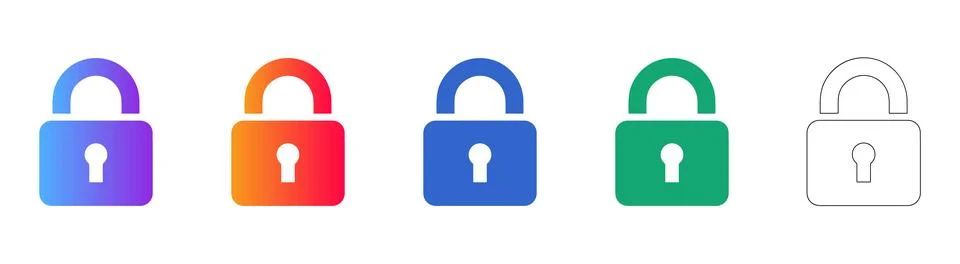 Security Padlock Icons Stock Illustration