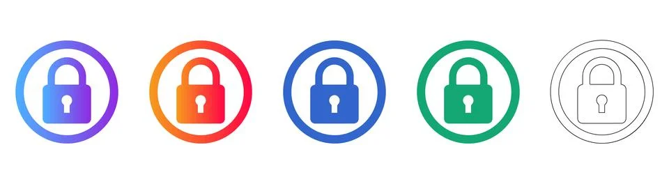 Security Padlock Icons for Privacy Stock Illustration