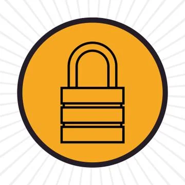 Security padlock inline icon 스톡 일러스트