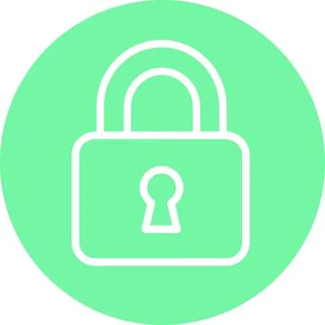 Security Padlock Line Icon Isolated Graphic Illustration