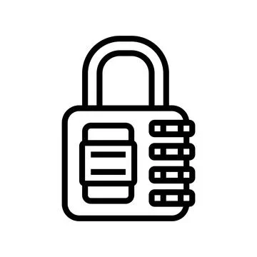 Security padlock line icon vector illustration Stock Illustration