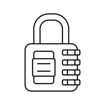 Security padlock line icon vector illustration Stock Illustration