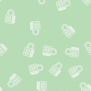 Security padlock line seamless pattern Illustrazione stock