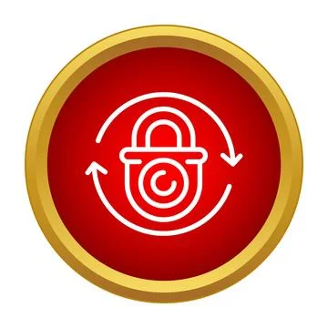 Security padlock refresh icon with rotating arrows Illustrazione stock