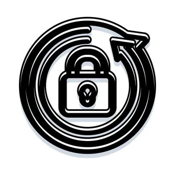 Security padlock rotating for data protection updates イラスト素材