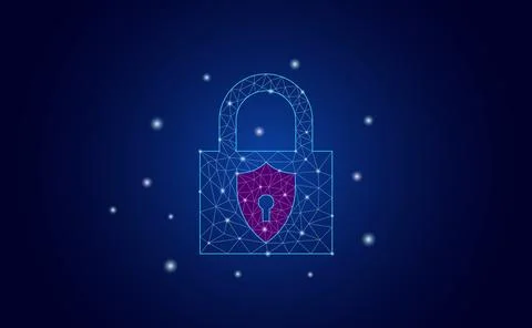 Security padlock secure shield protection Stock Illustration