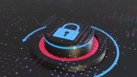 Security padlock symbol on button Stock Footage 103697244