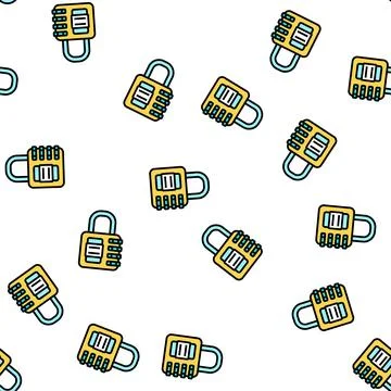 Security padlock vector seamless pattern Stock Illustration