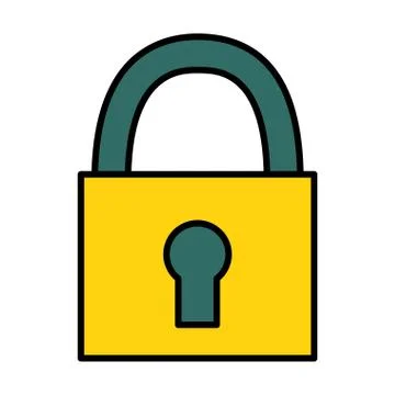 Security padlock on white background Stock Illustration