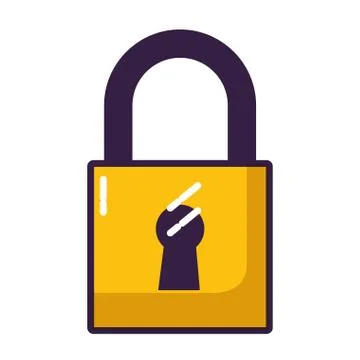 Security padlock on white background Illustrazione stock