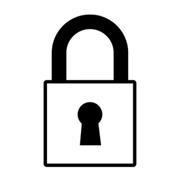 Security padlock on white background Illustrazione stock