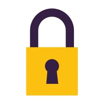 Security padlock on white background Stock Illustration