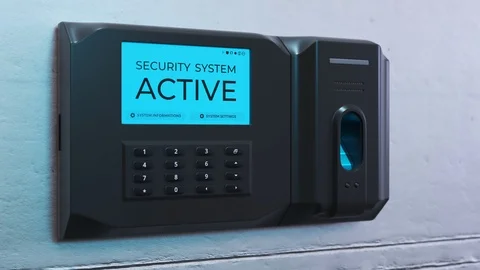 Security panel keypad on the wall. Stock Footage 92333089