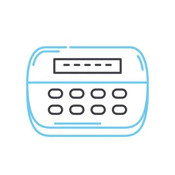 Security panel line icon, outline symbol, vector illustration, concept sign Stock Illustration