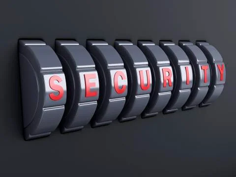 Security password combination. 3d illlustration Illustrazione stock