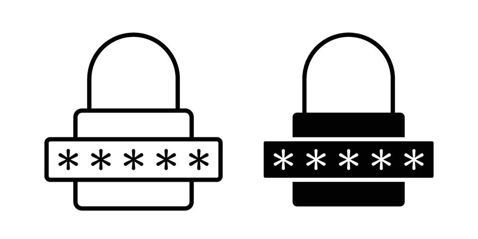 Security password icon bundle for website design projects Illustrazione stock