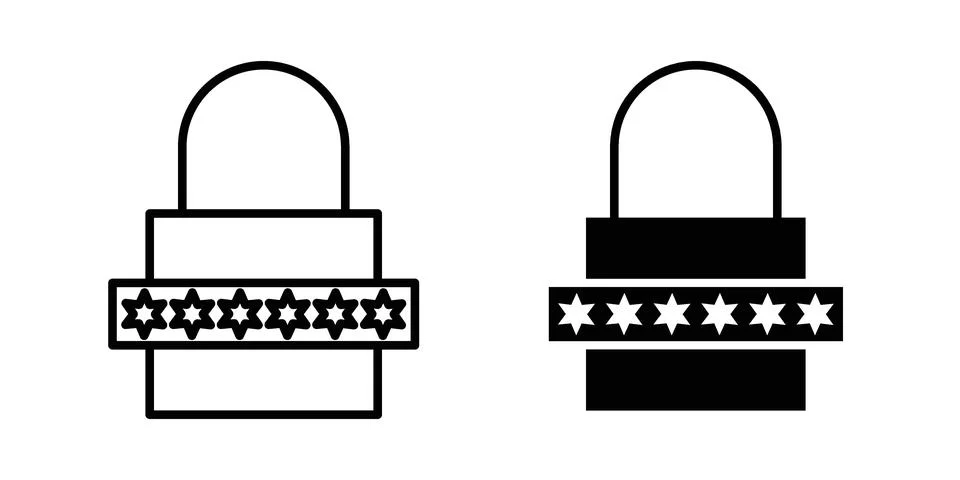 Security password icon vectors. Illustrations in black Illustrazione stock