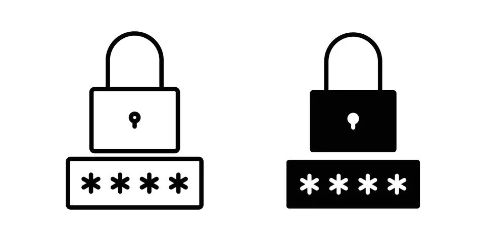 Security password icon for web projects Stock Illustration